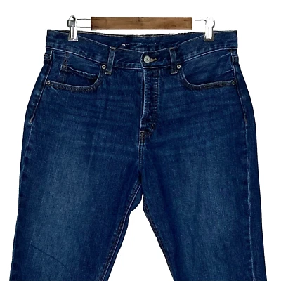 Vaqueros recortados Old Navy para mujer Button Fly talla 12 tiro alto 100% algodón lavado oscuro Foto 1 de 4