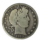 1913-D 50C Barber Half Dollar Vg #