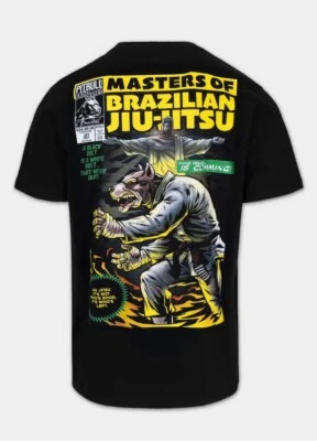 T-shirt PitBull da uomo Maglietta in cotone MASTERS OF BJJ Nero Pit Bull - Immagine 1 di 4