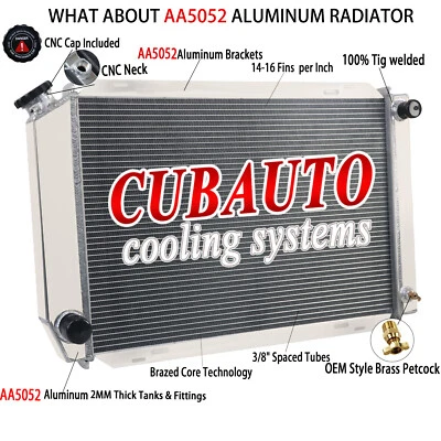 Radiador de aluminio de 4 filas para Ford Mustang 1979-1993; Mercury Cougar GT LX 5,0 L MT Foto 1 de 4