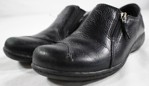 Clarks Scarpe Donna 5 5 M Pieghevoli Maggilyn Mocassino Pelle Zip Laterale Nero