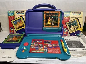 Vintage Sega Pico Kinder Videospielkonsole und 2 Spiele ohne Kabel - KOSTENLOSER VERSAND - Bild 1 von 18