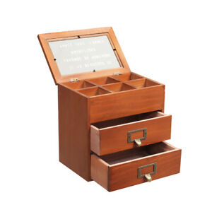 6 Grid Wooden Watch Display Case Drawer Watch Case Storage Box Jewelry Organizer