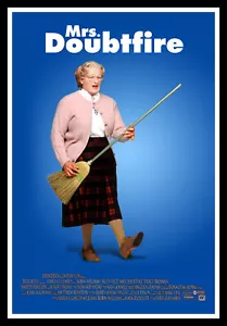 Mrs Doubtfire Broom Guitar Movie Poster Print & Unframed Canvas Prints - Picture 1 of 2