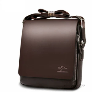 NEW Kangaroo Mens Leather Shoulder Bag Messenger Bag Briefcase Satchel Crossbody - Picture 1 of 24