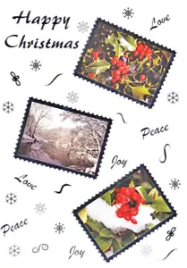 6 identische Weihnachtskarten mit Bibeltext - Frohe Weihnachten / Stechpalme EB11233 - Bild 1 von 1