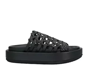 Paloma Barcelo Elisa Woven Slip On Black Slides Womens Size 41 EU - Picture 1 of 10
