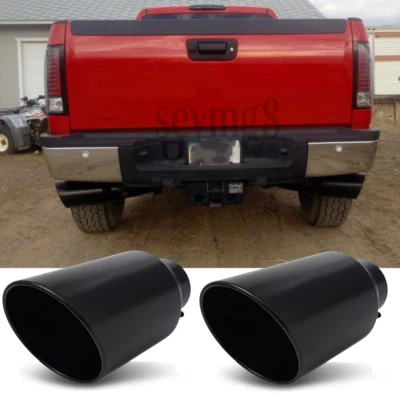 Par de puntas de silenciador de salida de 15" de 4" a 8" para Chevrolet Silverado 1500 2500 Foto 1 de 4