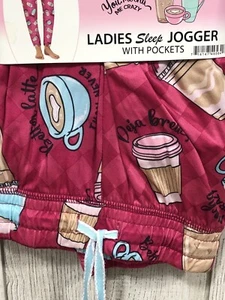 Women's Mocha Coffee Sleeper Jogger Pants Pink Women 2XL (18w-20w) New Pjs - Picture 1 of 5