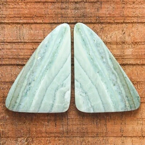 Par de piedras preciosas sueltas de ágata de encaje verde natural de 39,30 quilates 34 mm X 24 mm aprox. - Imagen 1 de 6