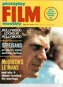 Photoplay Film Monthly Magazine March 1971: Steve McQueen "Le Mans" - Streisand - Picture 1 of 2
