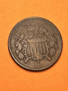 1866 2c Two Cent Piece - Picture 1 of 2