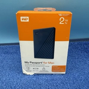 WD 2TB My Passport for Mac Portable External Hard Drive HDD-WDBA2D0020BBL-WESN - Afbeelding 1 van 4