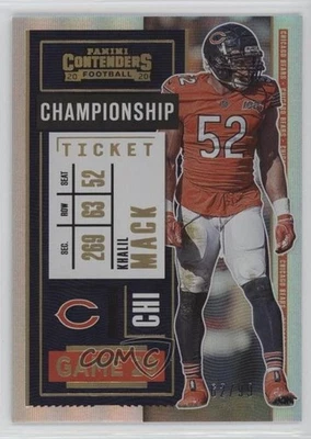 2020 Panini Contenders Championship Ticket /99 Khalil Mack #81 - Image 1 of 2