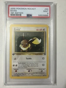 Pokemon PSA 9 Eevee 1° Edizione 55/82 Team Rocket Regolare - Foto 1 di 2