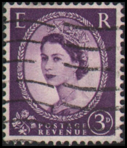 Gran Bretaña #322d Usado Líneas Negras en la parte posterior Foto 1 de 1