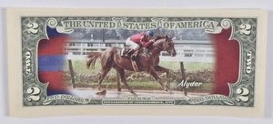 2017 $2 Colorized US Note Race Horse - Alydar Custom Printed FRN *0988 - Picture 1 of 3