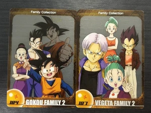Nº184 + 187 Son Goku Vegeta Familia Dragon Ball Tarjeta de oblea Morinaga JP - Imagen 1 de 2
