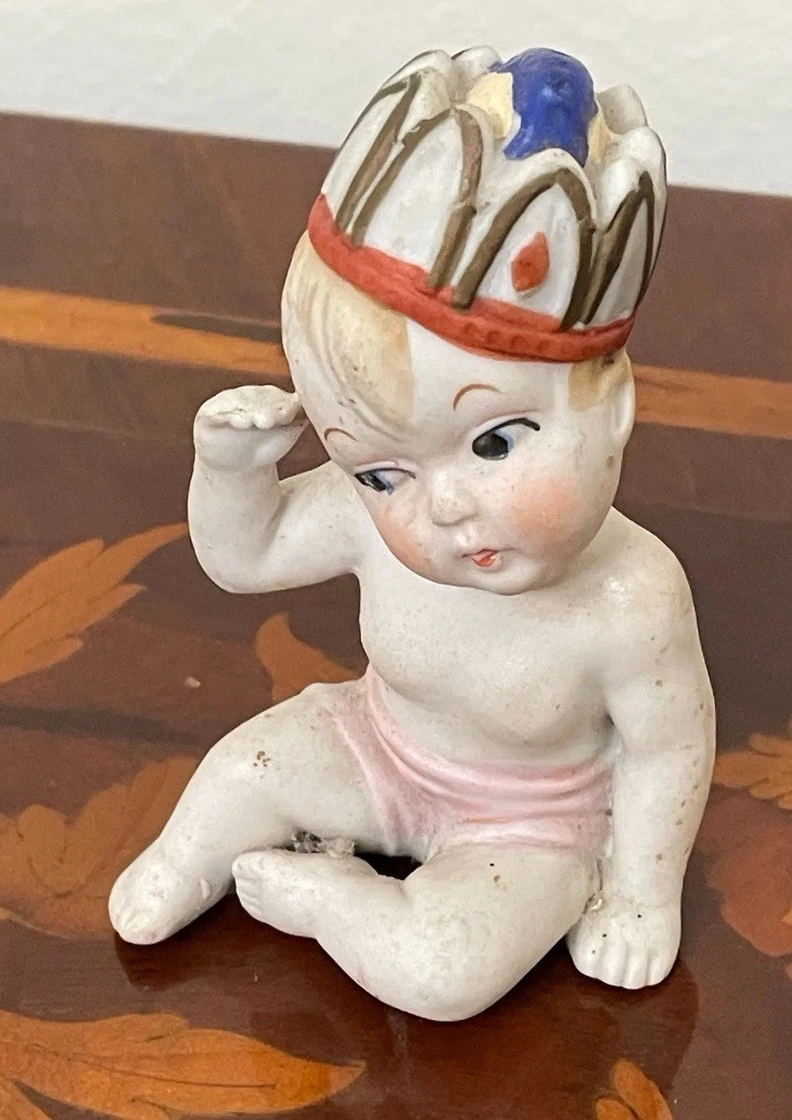 Vintage Baby Figurine In Antique Ceramic & Porcelain Figurines for