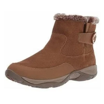 Botas femininas Easy Spirit 9,5 de largura marrom couro sintético conforto tornozelo outono inverno - Imagem 1 de 4