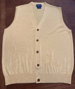 Vintage Pendleton Men’s Sweater Vest Button 80% Silk 20% Cotton Button Large - Picture 1 of 6