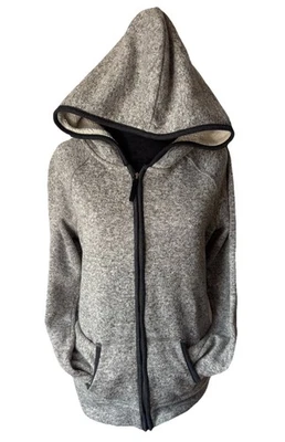 American Eagle Outfitters FullZip Soft Hoodie Sherpa Lined Women Gray Pockets LG - Image 1 of 4