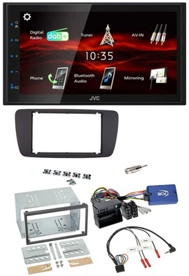JVC USB Bluetooth Lenkrad DAB 2DIN Autoradio für Seat Ibiza ab 08 azabacheschwar - Bild 1 von 4