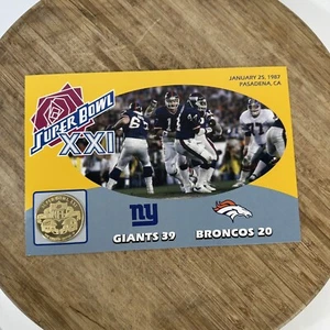 Moneda abatible Danbury Como nueva NFL Super Bowl 21 XXI Gigantes vs Broncos 1987 - Imagen 1 de 2