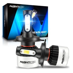 Nighteye H4 HB2 9003 LED Headlight Kit Bulbs Lamp 72W 9000LM White Beam 6000K - Picture 1 of 12