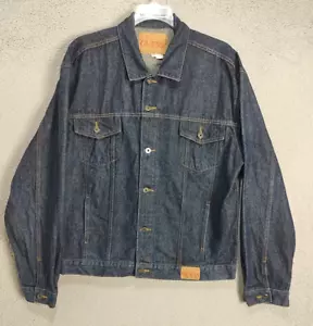 Guess Jean Jacket Adult XXL 2XL Blue Denim Trucker Jacket Heavy Cotton Mens - Picture 1 of 16