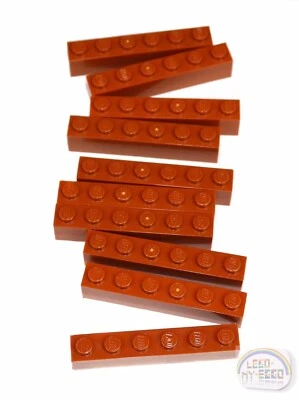 LEGO Classic - 3-Buck Bag - 1x6 Brick - 8-Pcs - Dk Orange - New - (3009) - Image 1 of 4