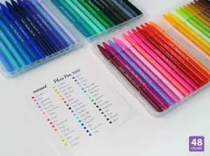 Monami Plus 3000 Office Sign Pen Water Based Ink Coloring Marker (48 Colors Set) - Picture 1 of 7