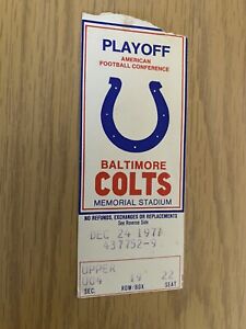 Baltimore Colts vs Raiders Famous " Ghost to the Post " 1977 Playoff Ticket Stub