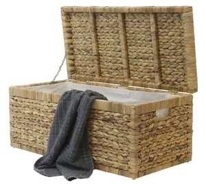 Artra Geflecht Truhe "Linus" mit Klappdeckel 80 cm, natur BSCI atmungsaktiv  - Bild 1 von 1