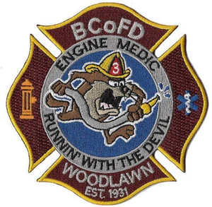 Baltimore County Engine 3 Runnin With The Devil  Taz Woodlawn  -  NEW Fire Patch - Picture 1 of 1