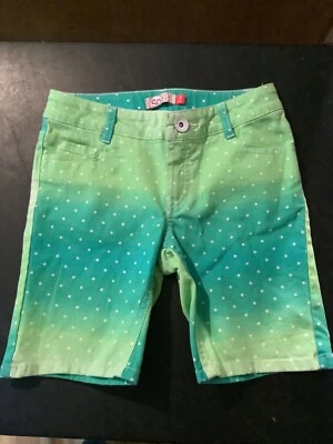 SO Bermudas Pantalones Cortos Niñas Talla 8 Verdes con Lunares Botón Cremallera Bolsillos Foto 1 de 4