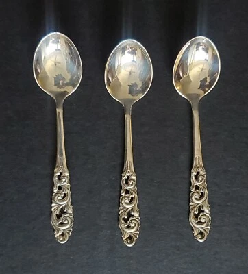 3 Cuchara Demitasse Noruega Vintage Brodrene Mylius Tele Patrón 830S Plata 4.5" Foto 1 de 4