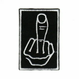 Middle Finger Patch - Funny Flip Off Rock Metal Biker Motorcycle - Picture 1 of 1