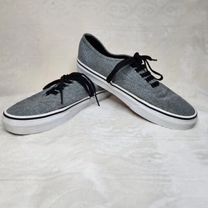Unisex Women's 8 Men's 6.5 Grey & White Vans Authentic Canvas Low Top Sneakers - Picture 1 of 7