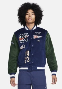 Nike Varsity Corduroy Bomber Jacket Brand New Mens Size Small - FQ6159-410 - Picture 1 of 4