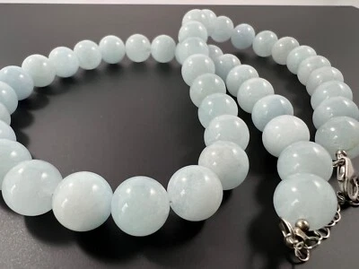 Aquamarine Round Bead Necklace - Image 1 of 4