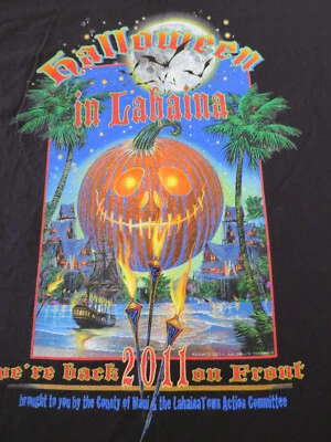 Camisa de calle rara auténtica Lahaina Maui Halloween en la parte delantera XL Foto 1 de 4