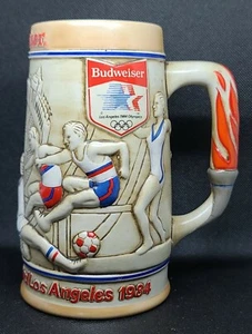 Taza vintage de los Juegos Olímpicos de Los Ángeles Budweiser Beer Stein 1984 Anheuser Busch - Imagen 1 de 7