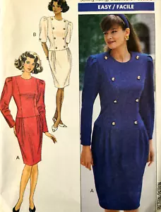 Uncut Butterick 4346 Easy Sew Pattern David Warren Drop Waist Dress Sizes 12-16 - Picture 1 of 5