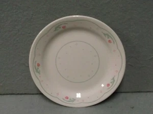 BREAD BUTTER PLATE CORELLE Livingware CALICO ROSE Floral Pink Green Border USA - Picture 1 of 5