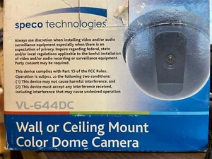Speco Technologies VL-644DC Wand- oder Deckenhalterung Dome Kamera - Bild 1 von 2