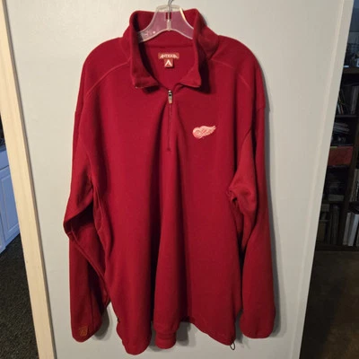 Antigua Detroit Red Wings 1/4 Zip Red Fleece Pullover Size XXL - Image 1 of 4