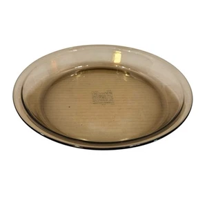 PYREX Corning Pie Plate Baking Dish 9" Amber Brown Glass #209 Corning, NY USA - Picture 1 of 12
