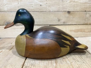 Señuelo de madera de pato/aves acuáticas talladas a mano 1983 por John Jeffrey Barto Broadbill Drake - Imagen 1 de 10