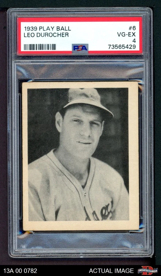 1939 Play Ball #6 Leo Durocher Dodgers HOF PSA 4 - VG/EX - Image 1 of 2